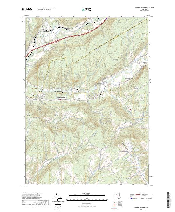 West Davenport, NY — USGS 7.5-minute topo (2023)