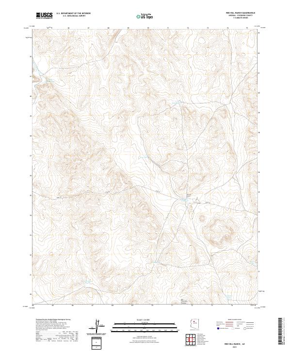 Red Hill Ranch, AZ — USGS 7.5-minute topo (2021)