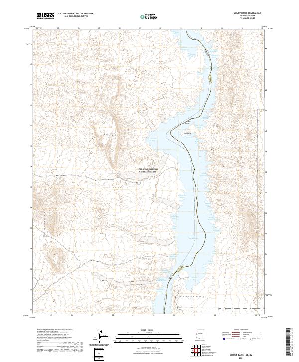 Mount Davis, AZ-NV — USGS 7.5-minute topo (2021)