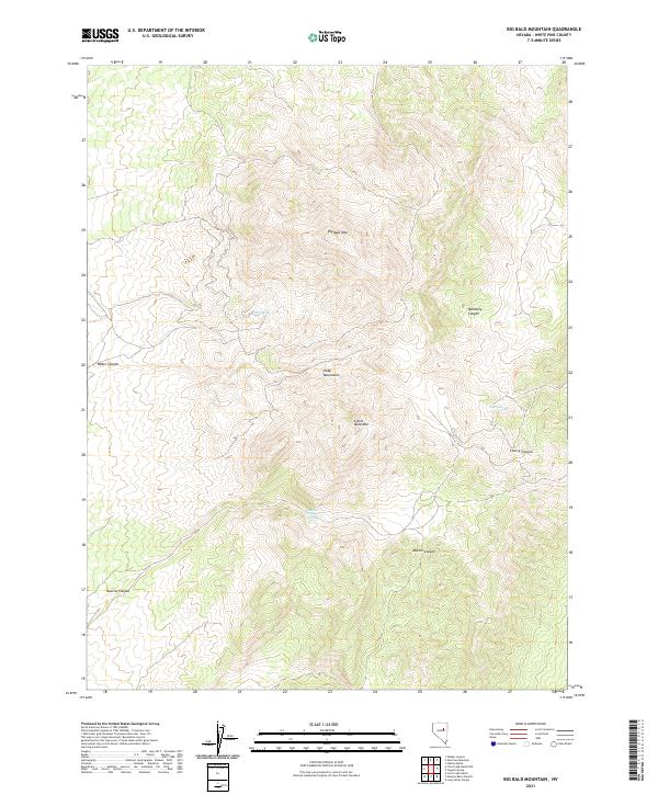 Big Bald Mountain, NV — USGS 7.5-minute topo (2021)