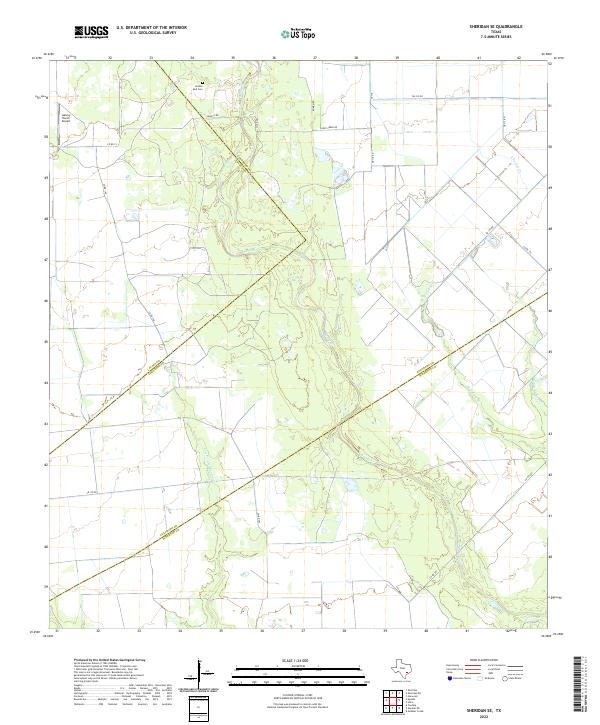 Sheridan SE, TX — USGS 7.5-minute topo (2022)