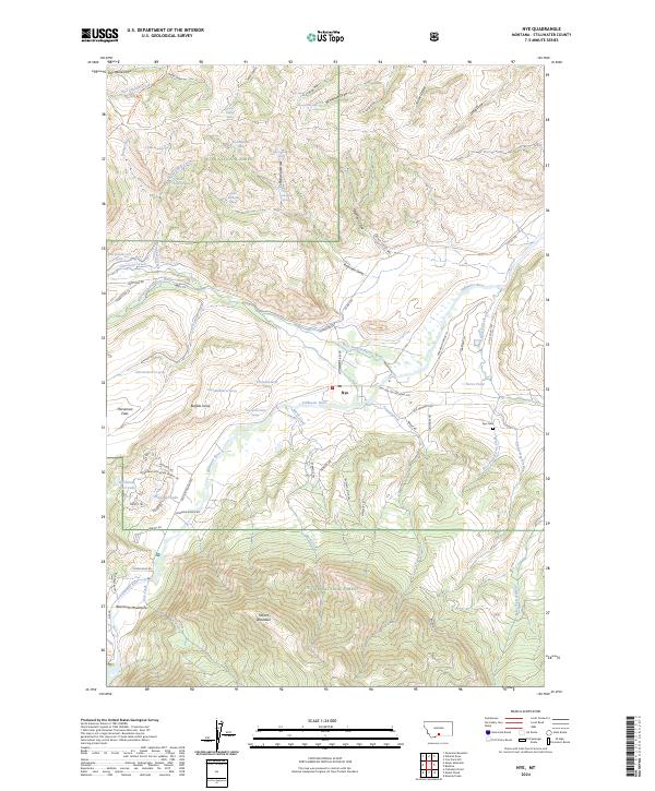 Nye, MT — USGS 7.5-minute topo (2024)