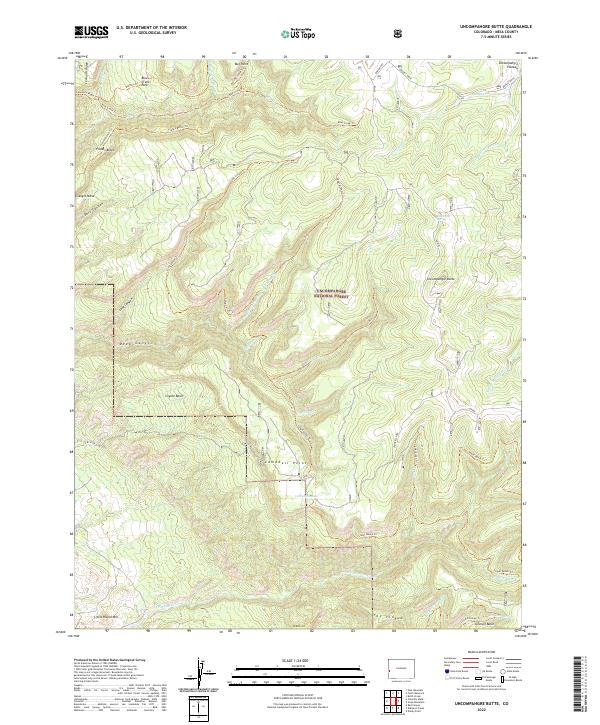 Uncompahgre Butte, CO — USGS 7.5-minute topo (2022)