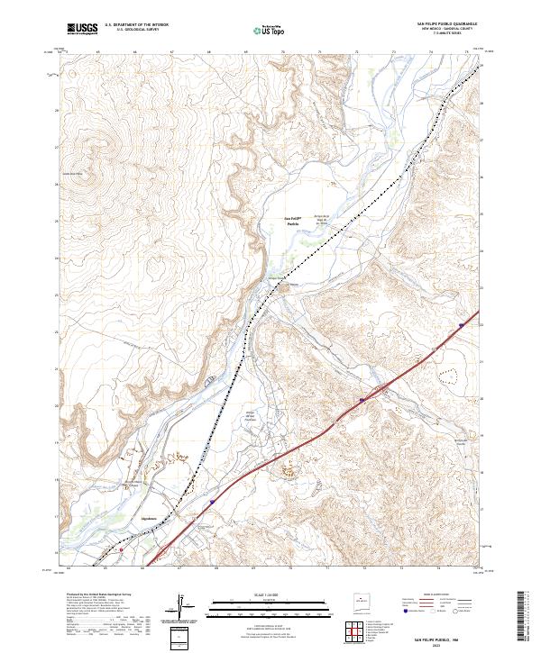 San Felipe Pueblo, NM — USGS 7.5-minute topo (2023)