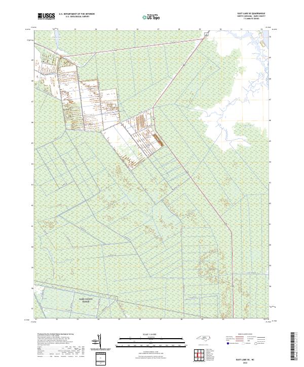 East Lake SE, NC — USGS 7.5-minute topo (2022)