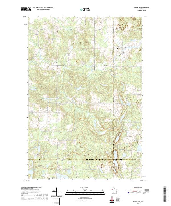 Timberland, WI — USGS 7.5-minute topo (2022)