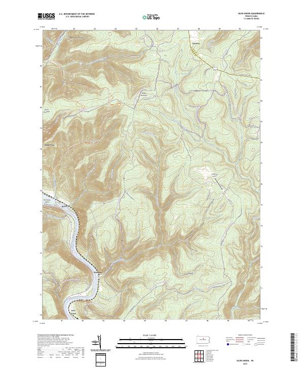 Glen Union, PA — USGS 7.5-minute topo (2023)