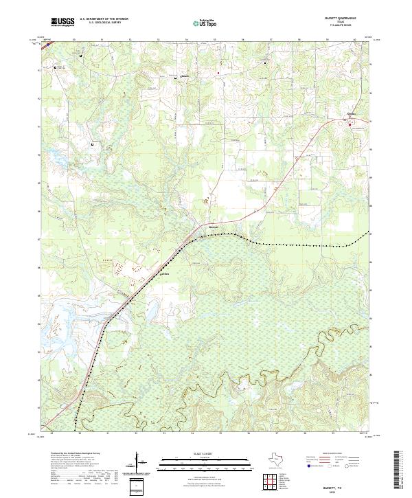 Bassett, TX — USGS 7.5-minute topo (2022)