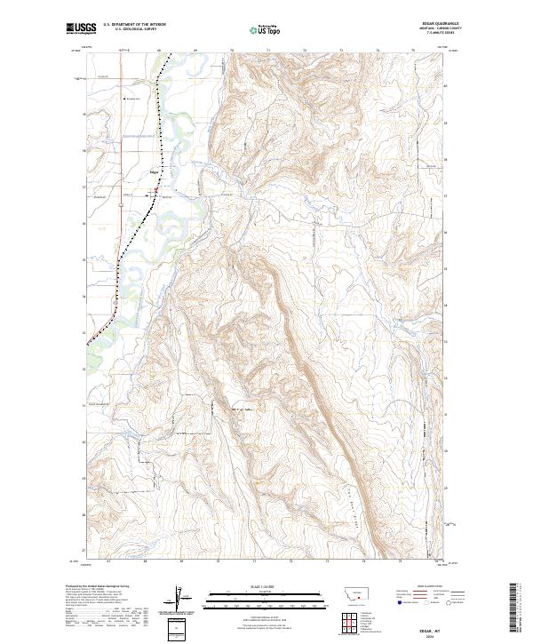 Edgar, MT — USGS 7.5-minute topo (2024)