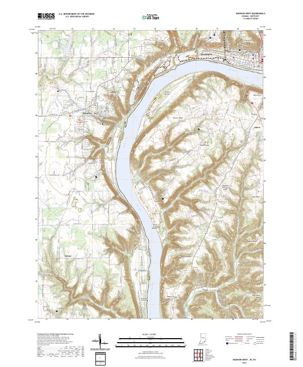 Madison West, IN-KY — USGS 7.5-minute topo (2022)