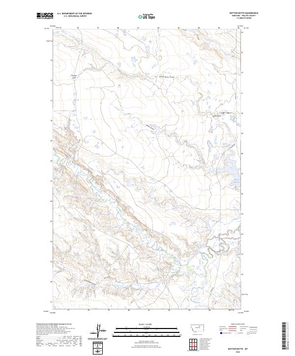 Button Butte, MT — USGS 7.5-minute topo (2024)