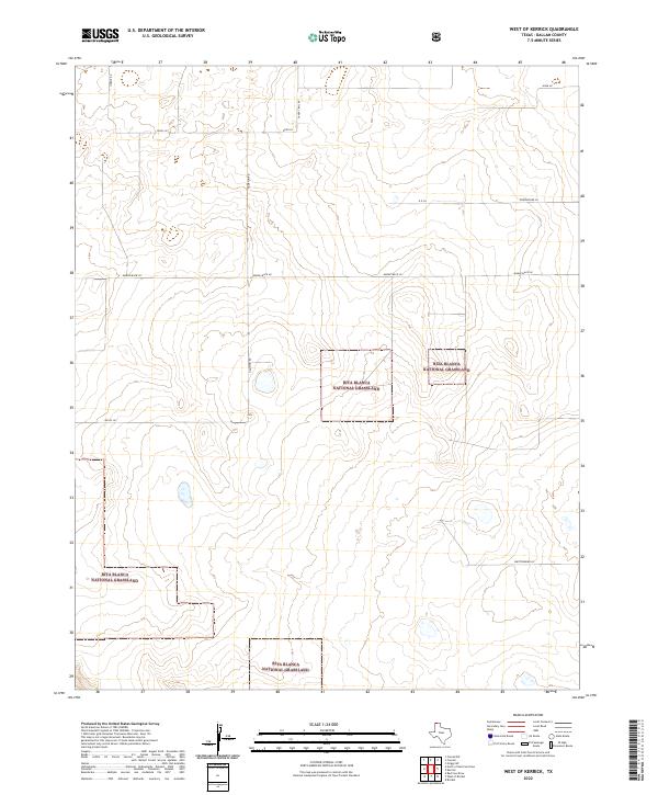 West of Kerrick, TX — USGS 7.5-minute topo (2022)