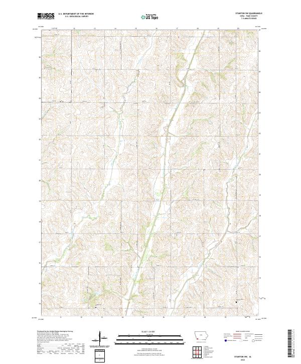 Stanton SW, IA — USGS 7.5-minute topo (2022)