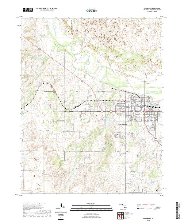 Woodward, OK — USGS 7.5-minute topo (2022)