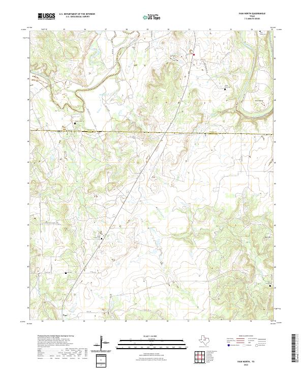 Ivan North, TX — USGS 7.5-minute topo (2022)