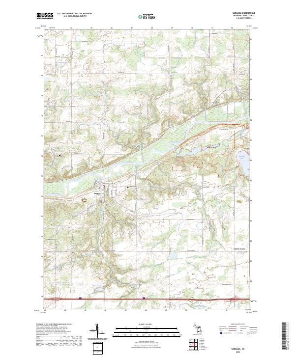 Saranac, MI — USGS 7.5-minute topo (2023)
