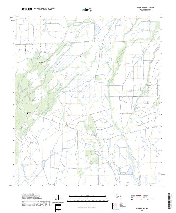 Oyster Bayou, TX — USGS 7.5-minute topo (2025)