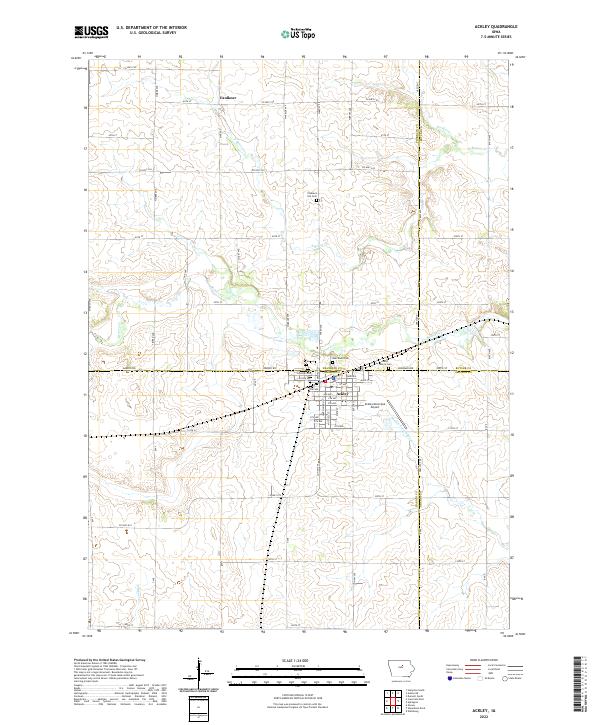 Ackley, IA — USGS 7.5-minute topo (2022)