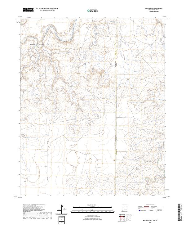 Martin Draw, NM-TX — USGS 7.5-minute topo (2023)