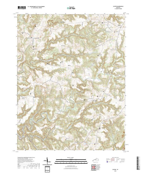 Custer, KY — USGS 7.5-minute topo (2022)
