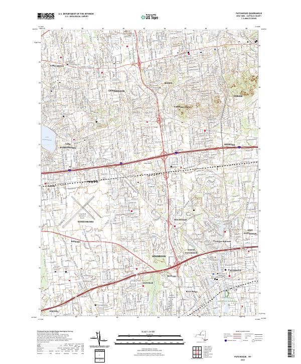 Patchogue, NY — USGS 7.5-minute topo (2023)