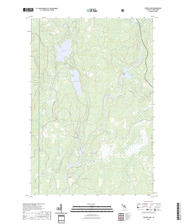 Porter Lake, MI — USGS 7.5-minute topo (2023)