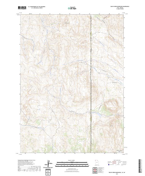 Death Creek Reservoir, UT-NV — USGS 7.5-minute topo (2023)