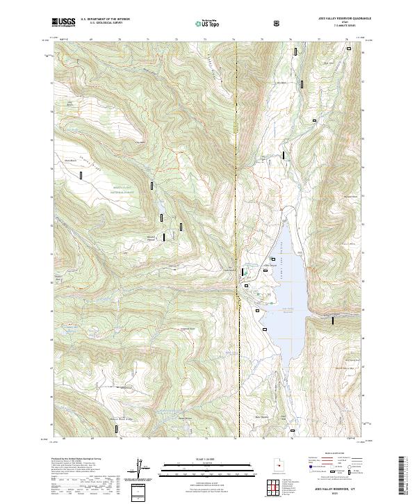 Joes Valley Reservoir, UT — USGS 7.5-minute topo (2023)