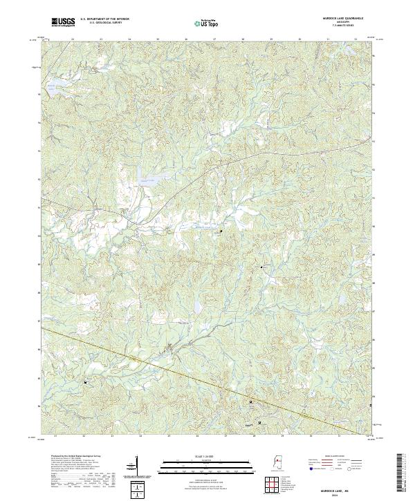 Murdock Lake, MS — USGS 7.5-minute topo (2024)