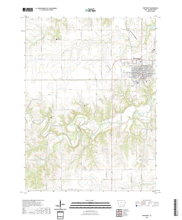 Winterset, IA — USGS 7.5-minute topo (2022)