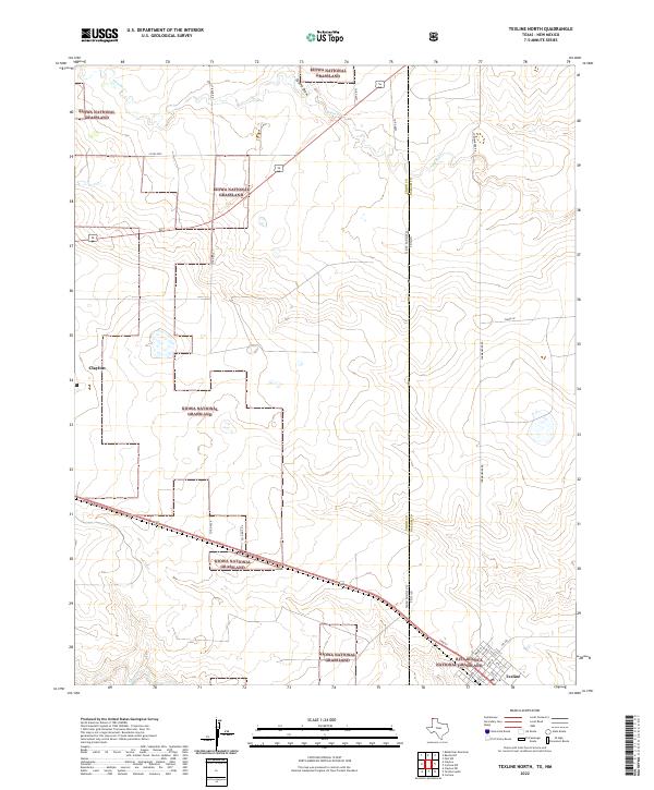 Texline North, TX-NM — USGS 7.5-minute topo (2022)