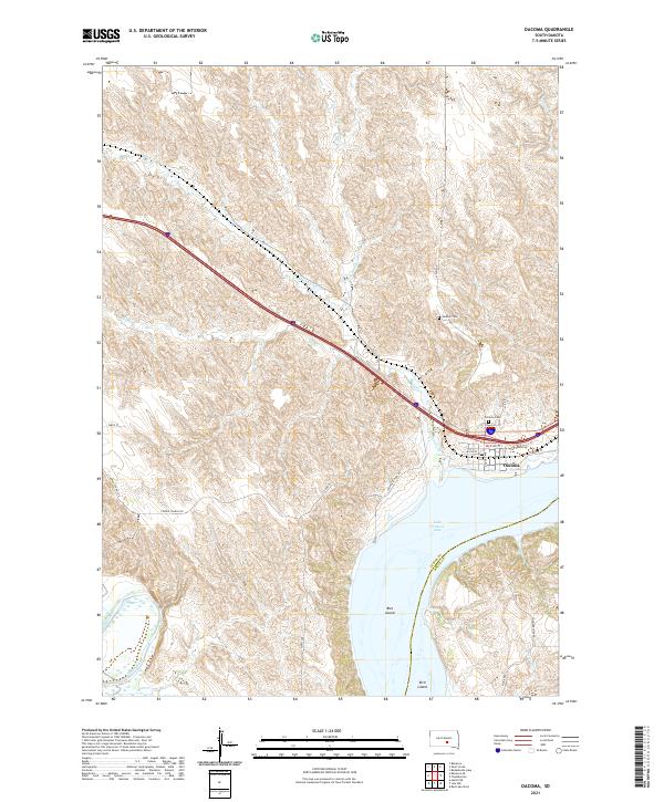 Oacoma, SD — USGS 7.5-minute topo (2021)