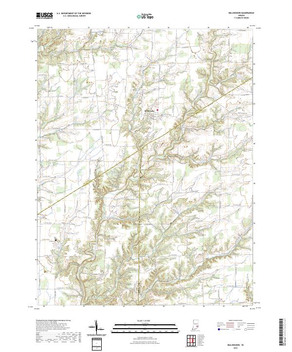 Millhousen, IN — USGS 7.5-minute topo (2022)