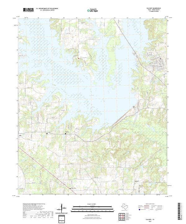 Calvary, TX — USGS 7.5-minute topo (2022)