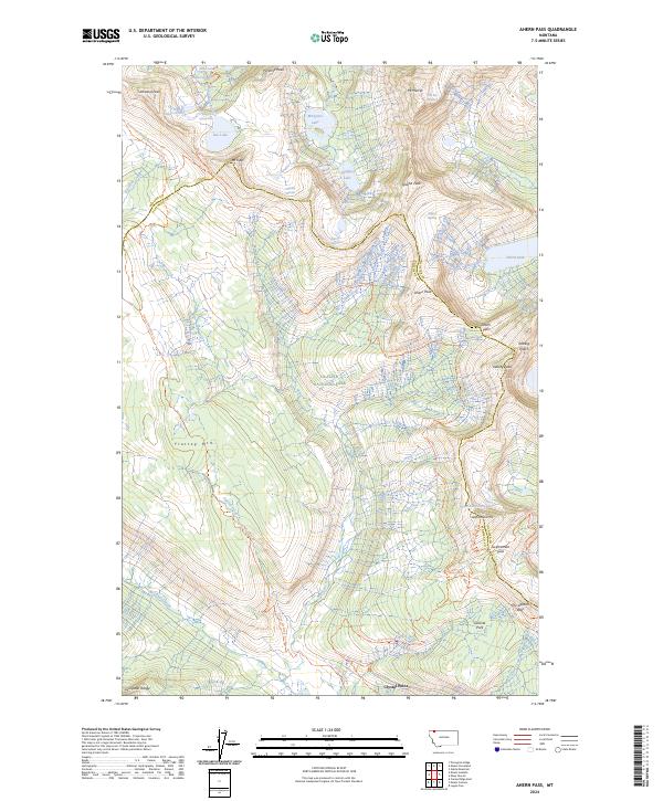 Ahern Pass, MT — USGS 7.5-minute topo (2024)