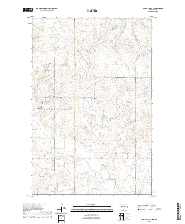 Golden Valley NW, ND — USGS 7.5-minute topo (2024)