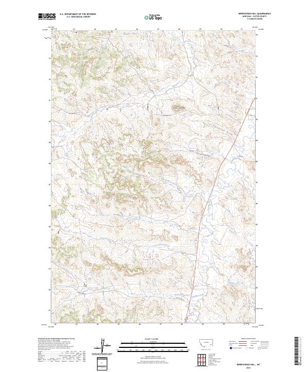 Kirkpatrick Hill, MT — USGS 7.5-minute topo (2024)