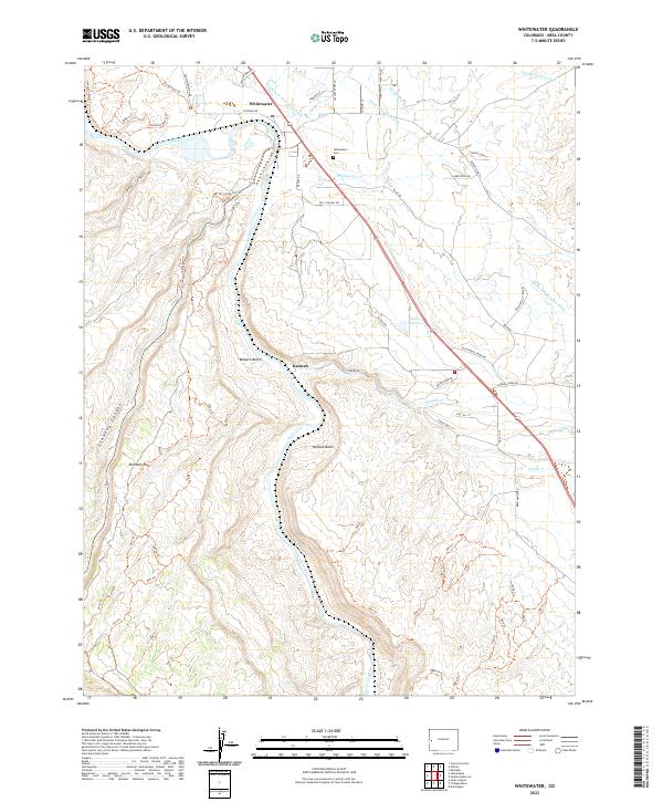 Whitewater, CO — USGS 7.5-minute topo (2022)