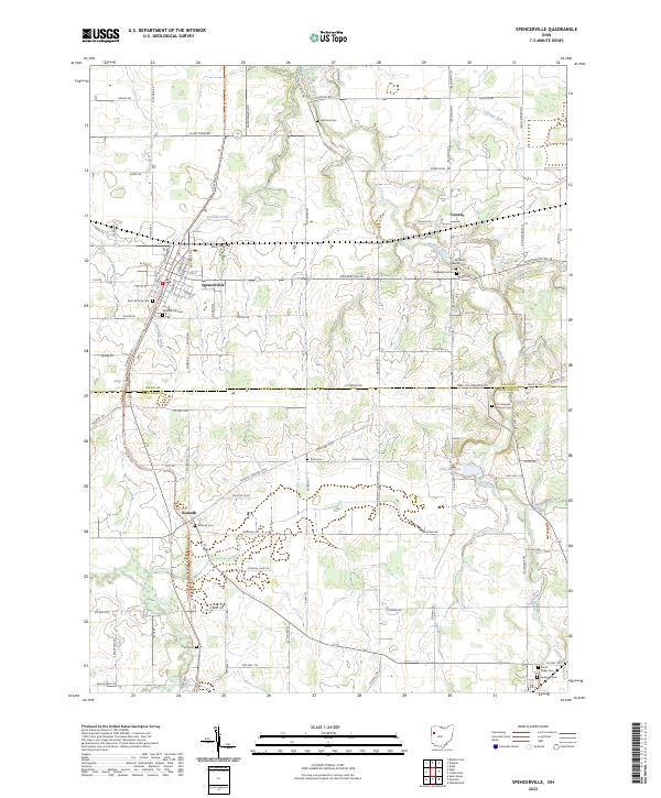 Spencerville, OH — USGS 7.5-minute topo (2023)