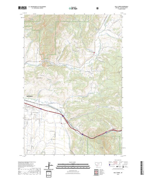 Kelly Creek, MT — USGS 7.5-minute topo (2024)