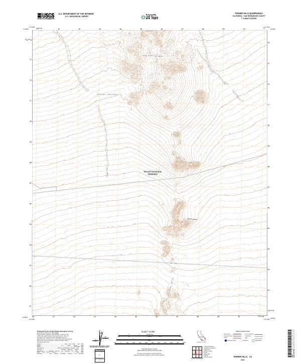 Fenner Hills, CA — USGS 7.5-minute topo (2021)