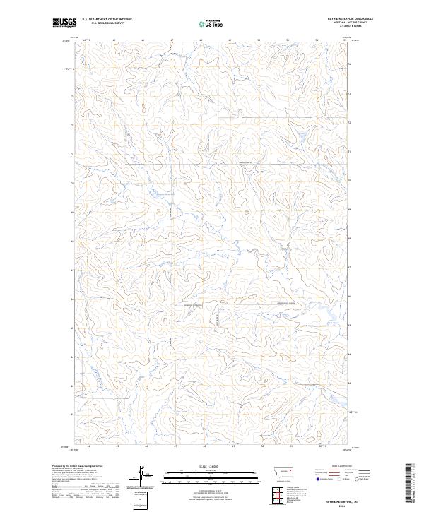 Haynie Reservoir, MT — USGS 7.5-minute topo (2024)