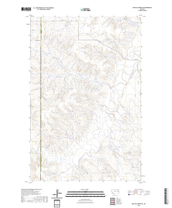 Buffalo Creek NE, MT — USGS 7.5-minute topo (2024)