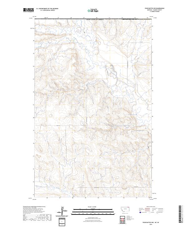 Four Buttes NW, MT-SK — USGS 7.5-minute topo (2024)