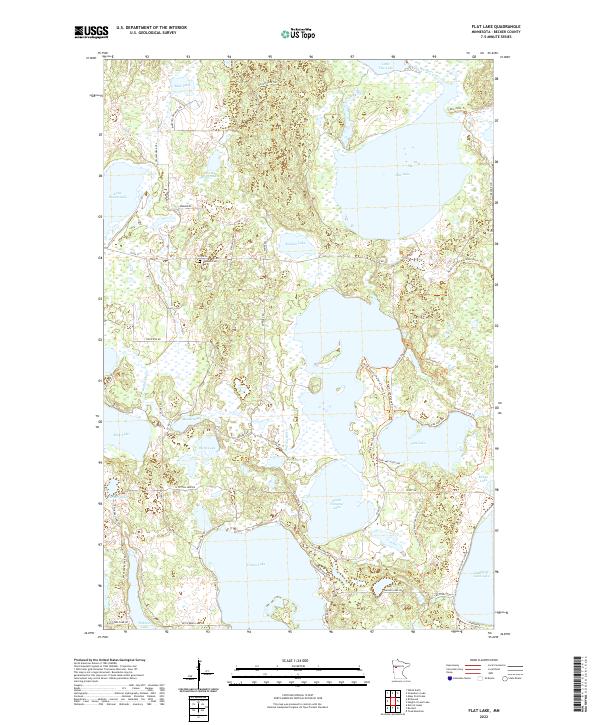 Flat Lake, MN — USGS 7.5-minute topo (2022)