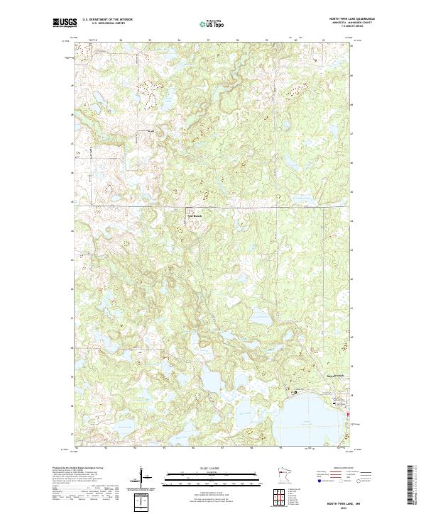 North Twin Lake, MN — USGS 7.5-minute topo (2022)