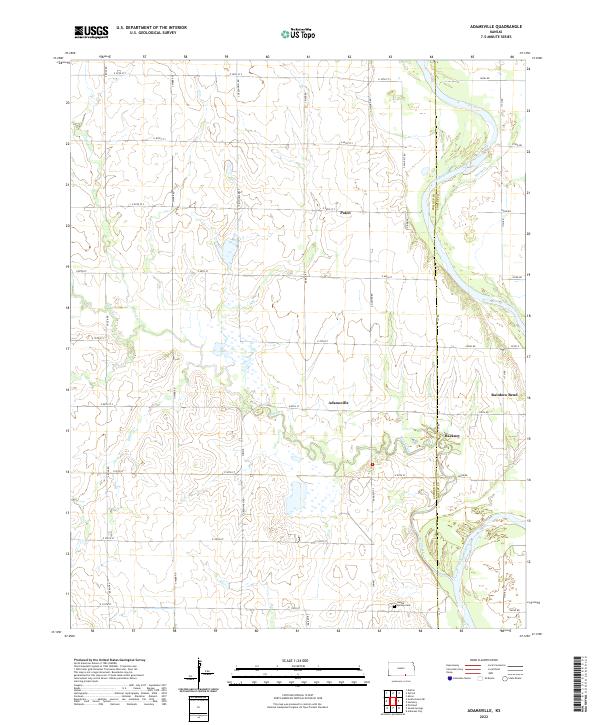 Adamsville, KS — USGS 7.5-minute topo (2022)
