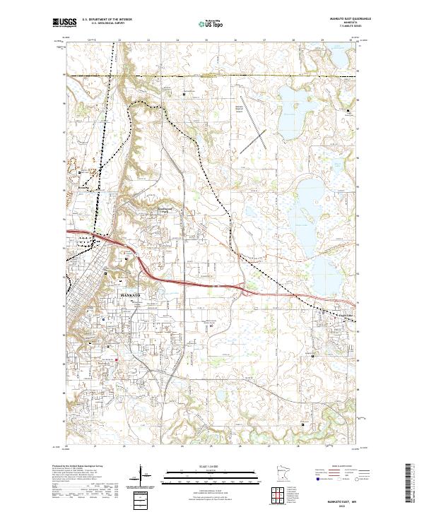 Mankato East, MN — USGS 7.5-minute topo (2022)