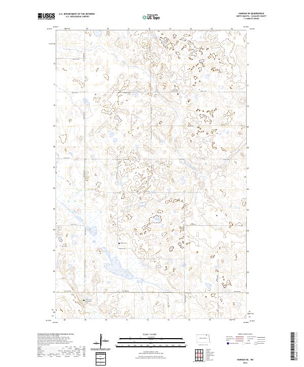 Hannah SE, ND — USGS 7.5-minute topo (2024)