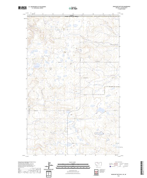 Headlight Butte NE, MT-AB — USGS 7.5-minute topo (2024)